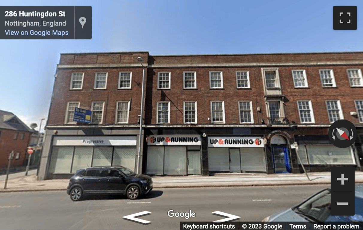 Street View image of 278-290 Huntingdon Street, Nottingham, Nottinghamshire