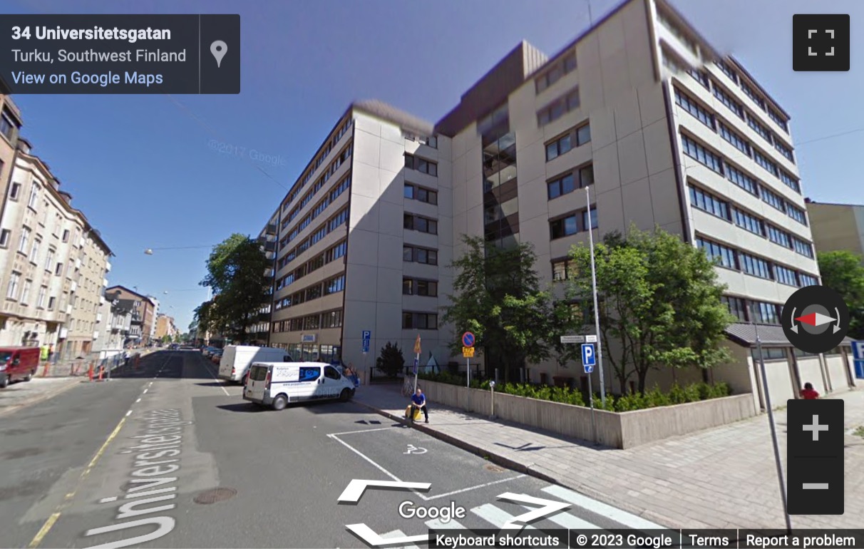 Street View image of Yliopistonkatu 34, Turku, Finland