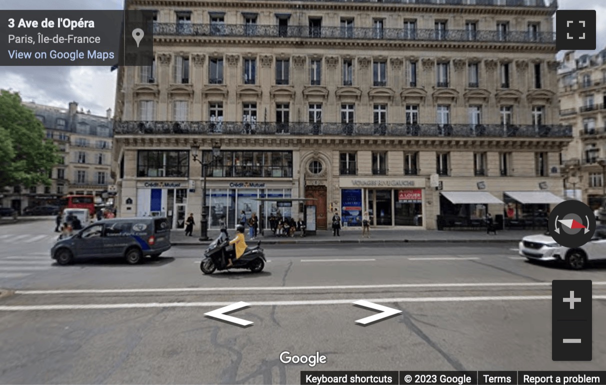 Street View image of 3, Avenue de L’Opéra, Paris, Paris Ile de France, France