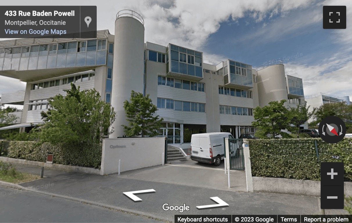 Street View image of 450 Rue Baden Powell, Montpellier, Languedoc Roussillon, France