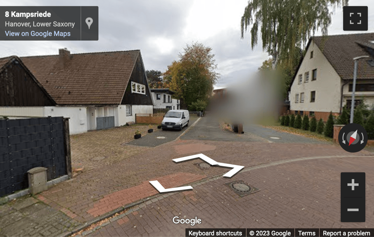 Street View image of Kampsriede 6a, Hanover, Niedersachsen, Germany
