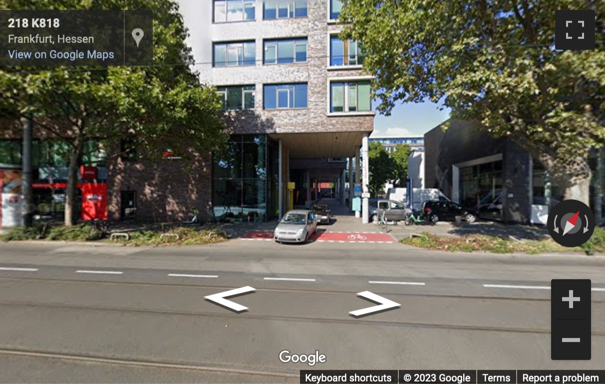 Street View image of Hanauer Landstrasse 291 B, Frankfurt, Hessen, Germany