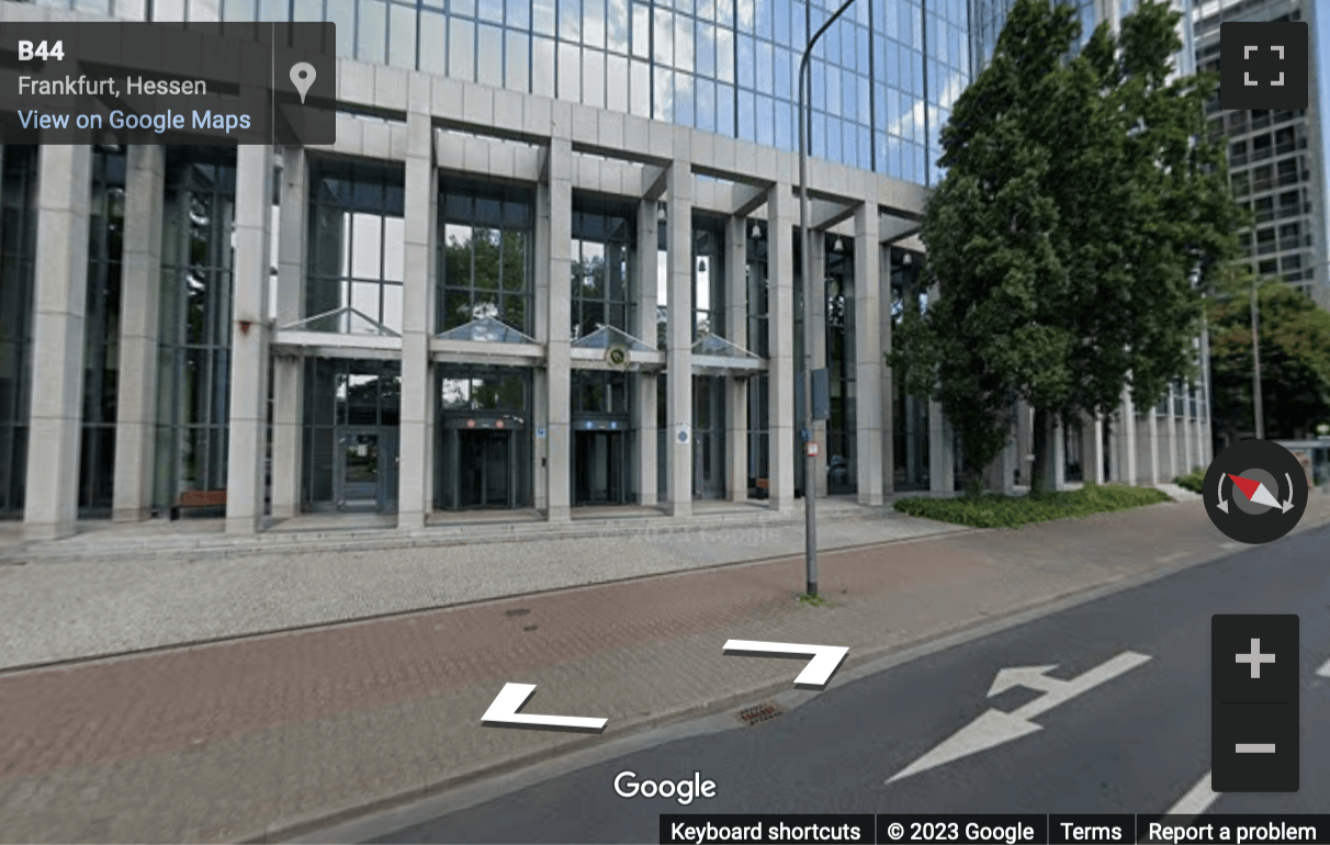Street View image of Theodor-Heuss-Allee 112, Frankfurt, Hessen, Germany