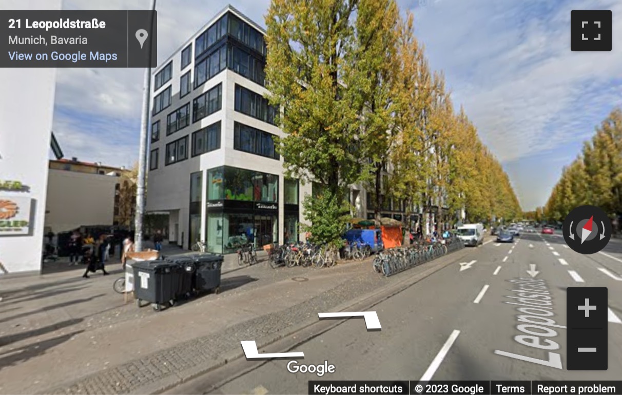 Street View image of Leopoldstraße 23/3, Munich, Bayern, Germany