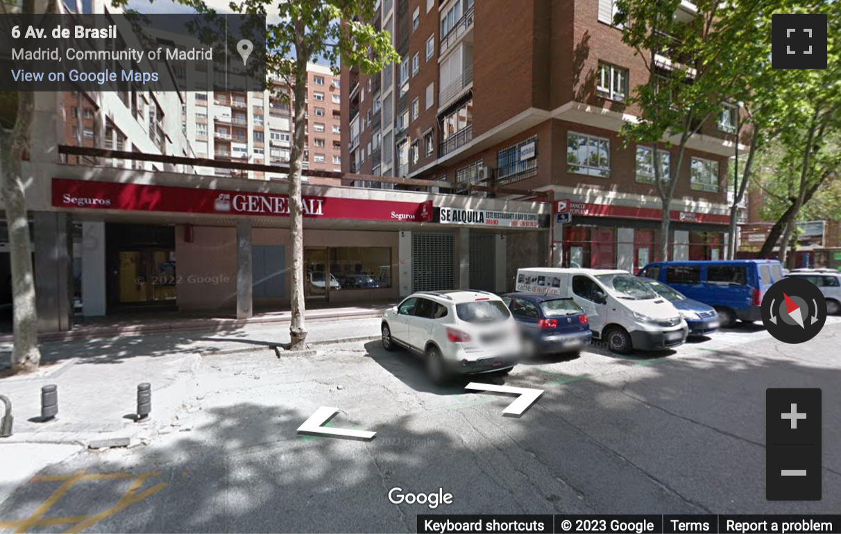 Street View image of Avda. de Brasil nº 6, Madrid, Spain