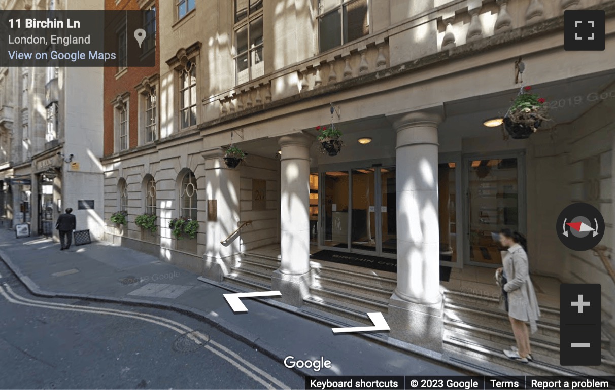 Street View image of Birchin Court, 20 Birchin Lane, EC3V - between Cornhill and Lombard Street