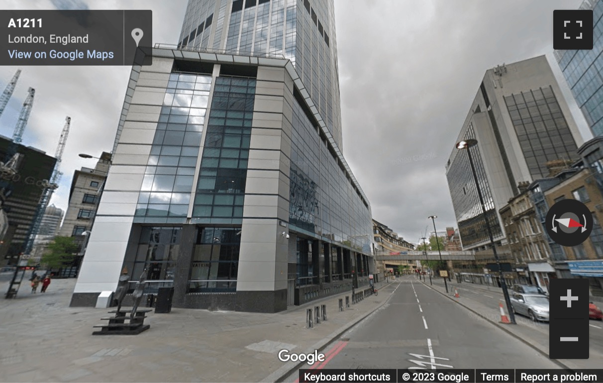 Street View image of 99 Bishopsgate, Central London, EC2M - near Liverpool Street station