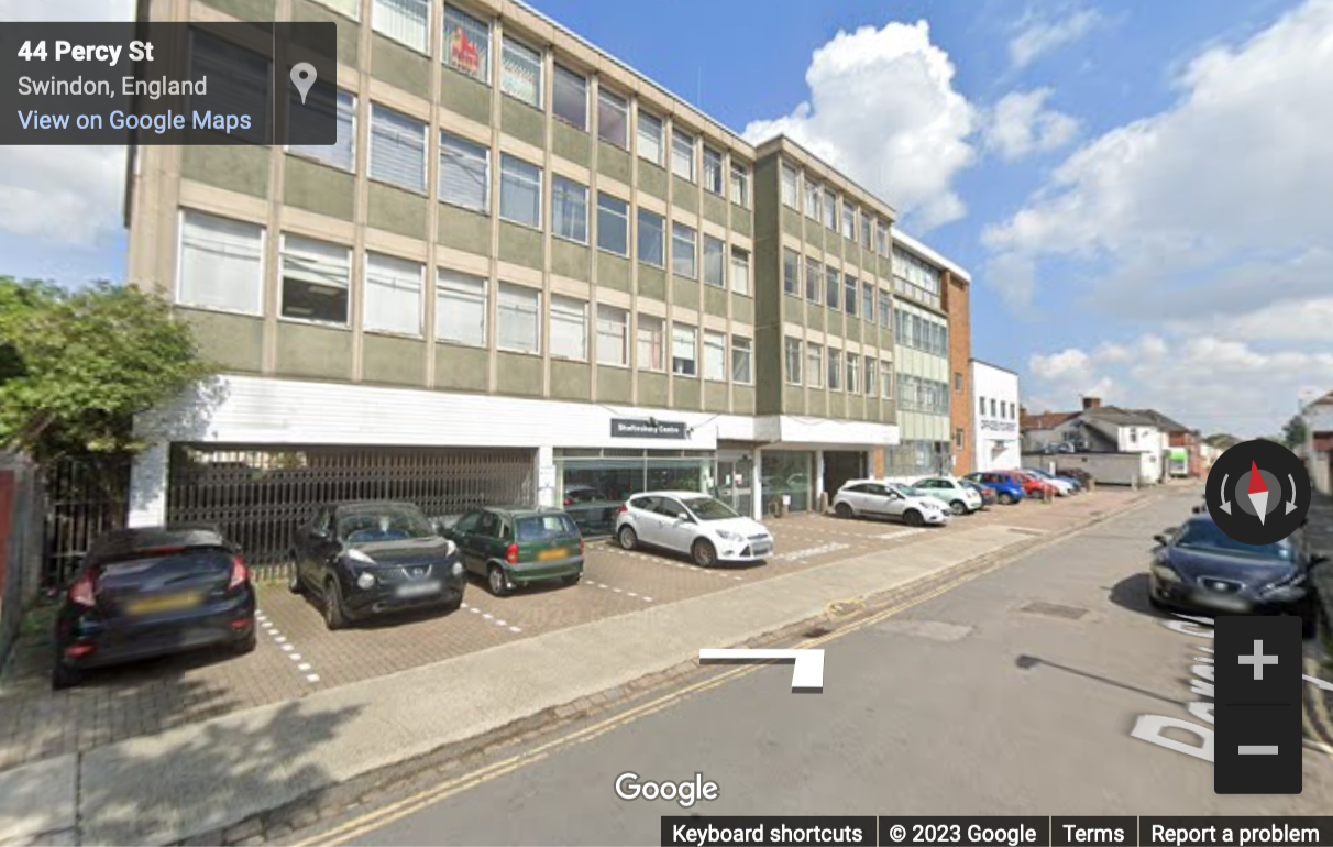 Street View image of The Shaftesbury Centre, Percy Street, Swindon, Wiltshire