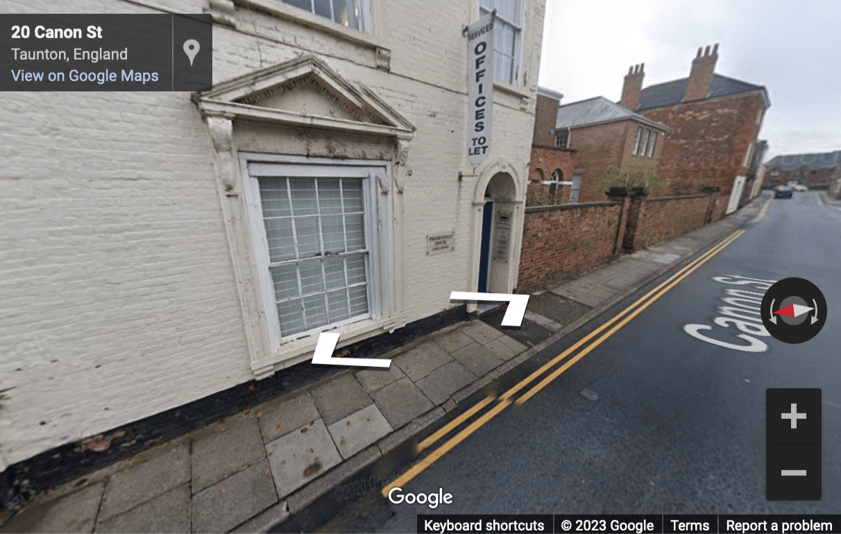 Street View image of 20 Canon Street, Taunton, Somerset