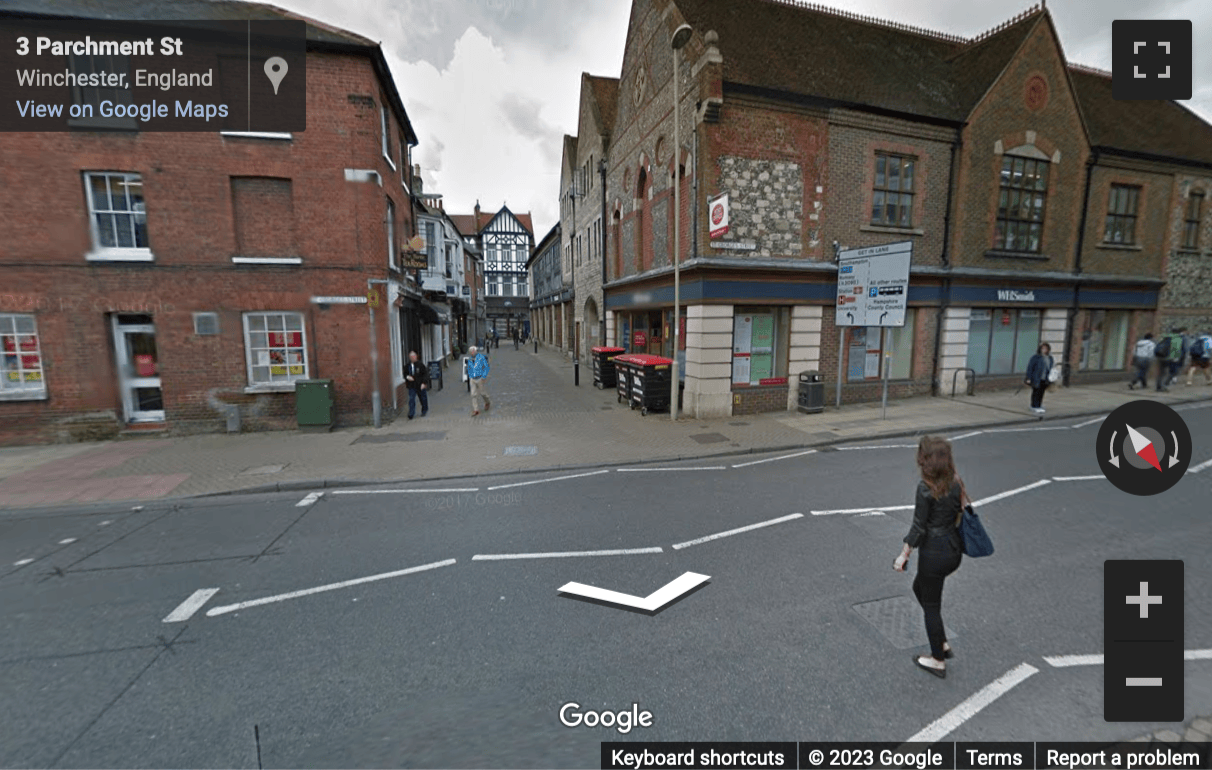 Street View image of First Floor, 107 High Street, Winchester, Hampshire