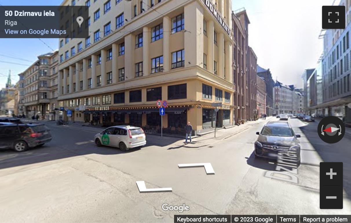 Street View image of 3rd and 4th floor, Dzirnavu iela 57a, Riga, Latvia