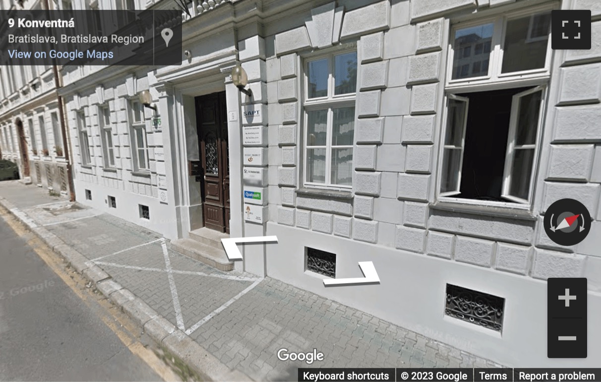 Street View image of Konventná 9, Bratislava, Slovakia