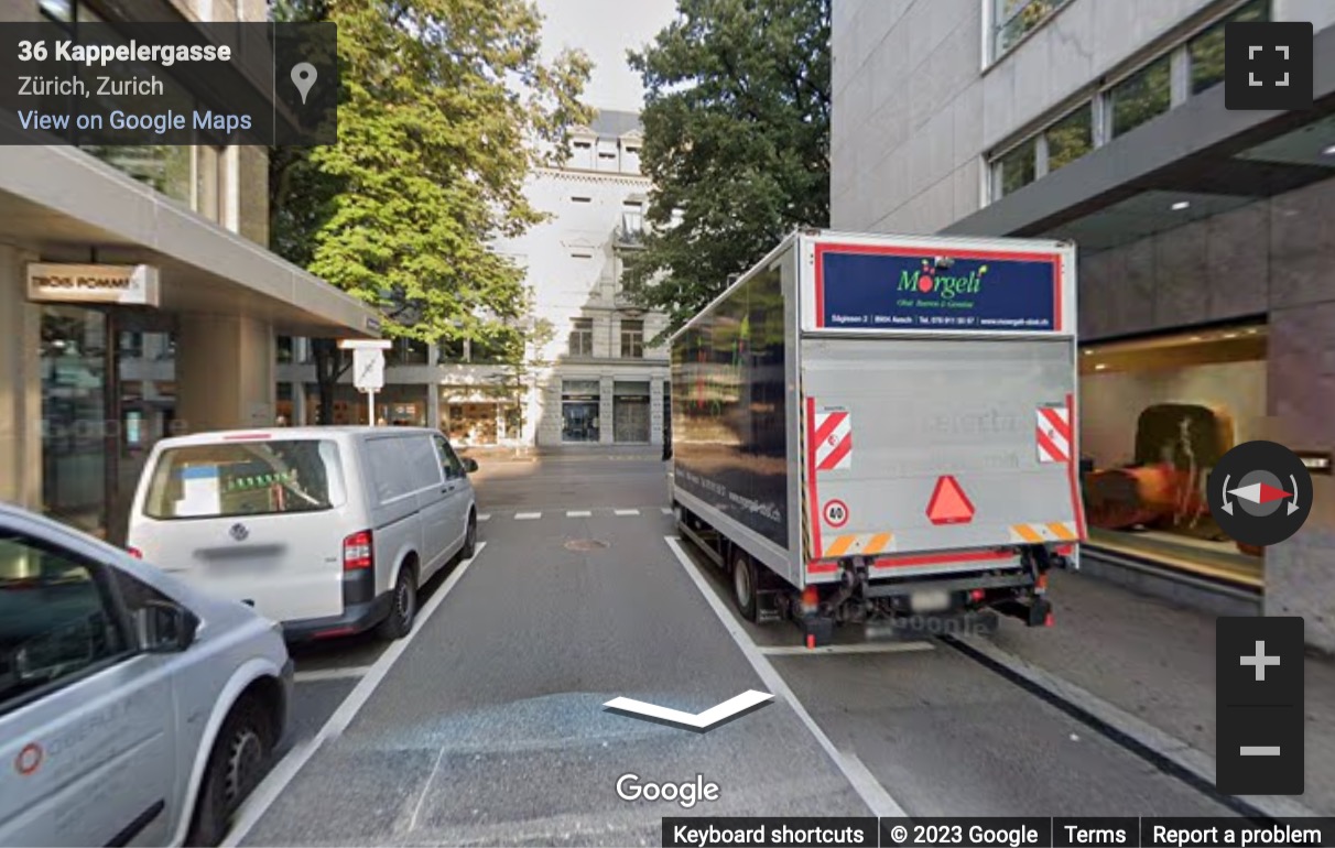 Street View image of Haus Gryffenberg, Bahnhofstr. 10 / Börsenstr. 18, Zurich, Switzerland