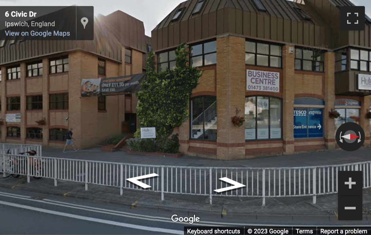 Street View image of The Hub Business Centre, Hubbard Way, 2 Civic Drive, Ipswich, Suffolk
