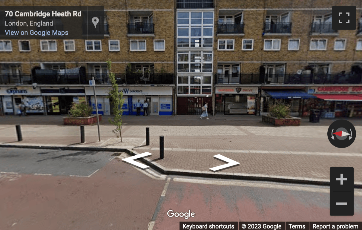Street View image of 72 Cambridge Heath Road, Bethnal Green Road, London, Central London, E1