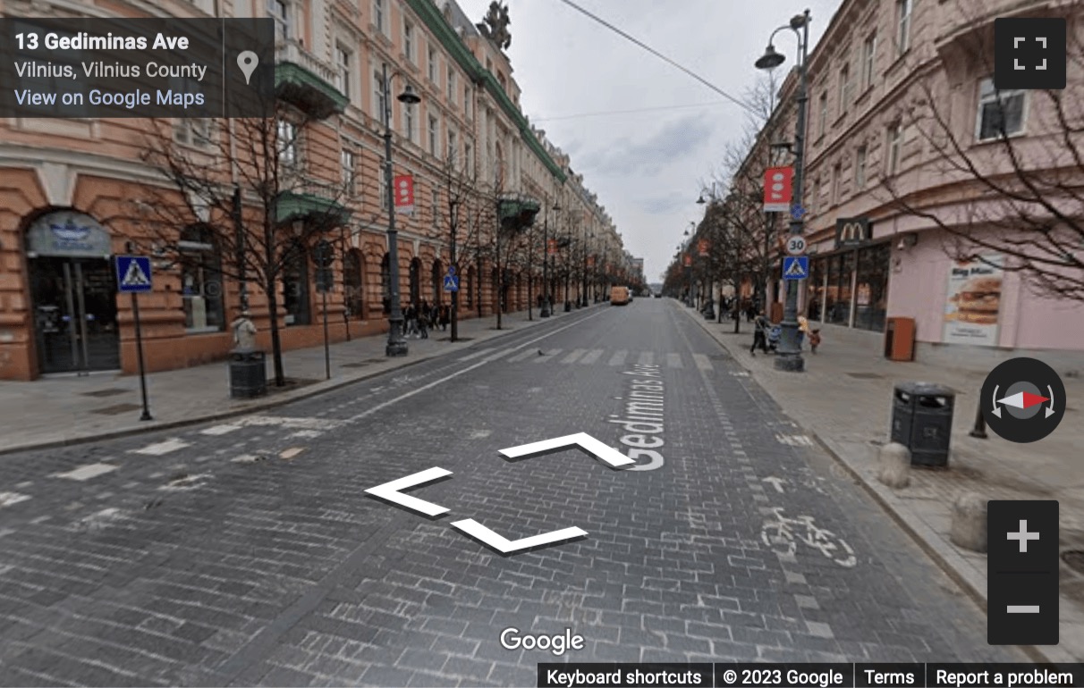 Street View image of Gedimino av. 20, Vilnius, Lithuania