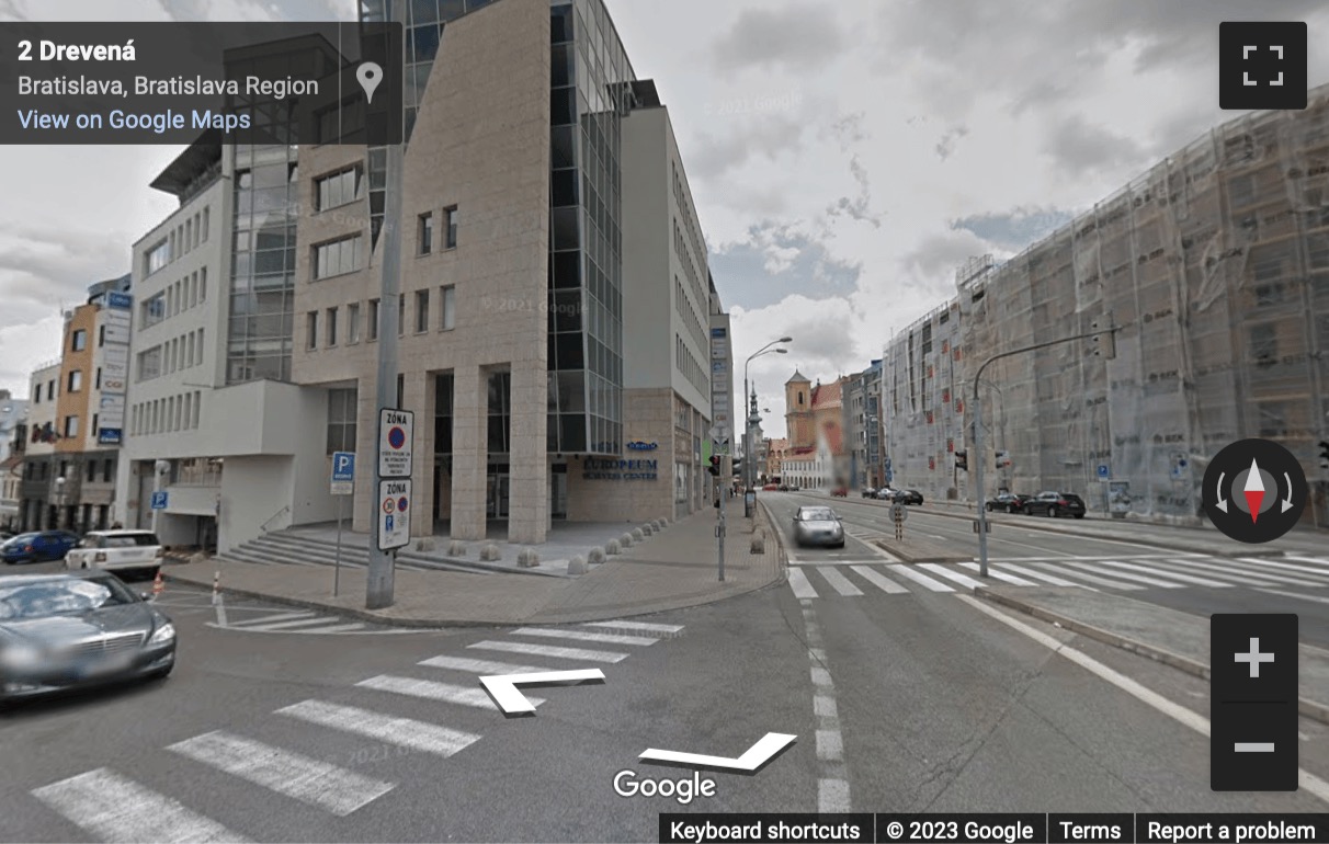 Street View image of Bratislava Europeum, 1st Floor Europeum Business Centre 1, Suché mýto str
